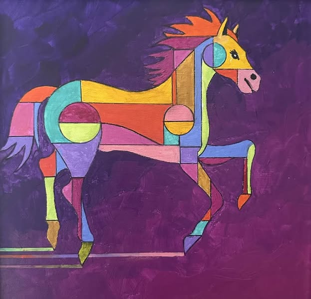 A new horse | 8x8 acrylic on canvas